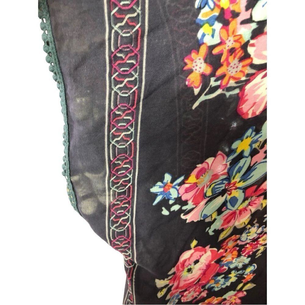 Woven Heart Kimono Floral Crochet Fringe Cardigan - Picture 7 of 11